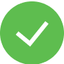 Green circle with a black check mark.